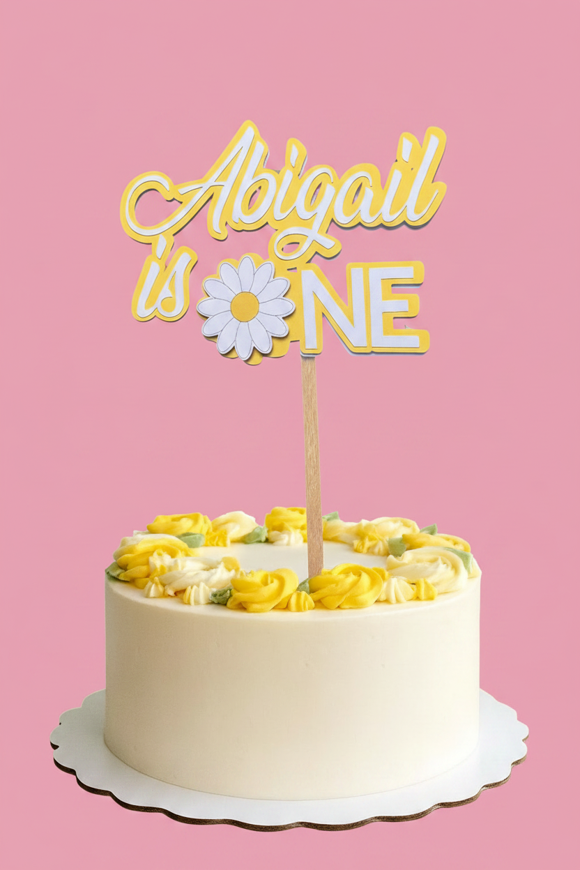 Cake Topper Daisy Theme