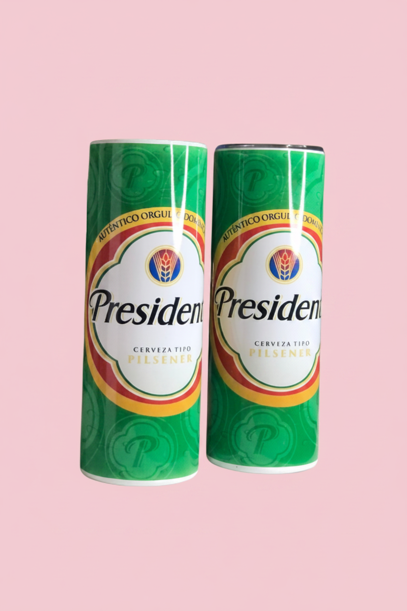 Presidente Beer Skinny Tumblr Sublimation 20 onz