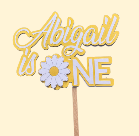 Cake Topper Daisy Theme